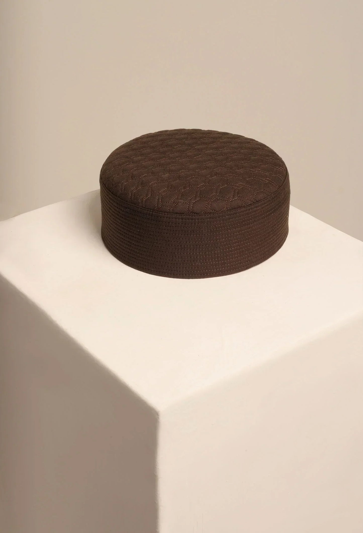 Textured Brown Namaz Cap – Classic &amp; Comfortable